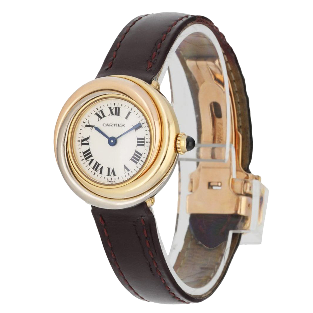 

Cartier Silver 18k White Rose And Yellow Gold Trinity 2357 Women's Wristwatch