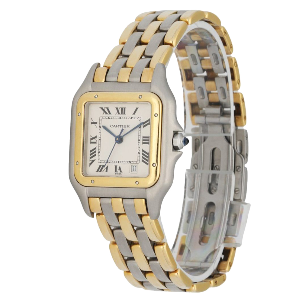 

Cartier Silver 18K Yellow Gold And Stainless Steel Panthere 83949 Women's Wristwatch 27 MM