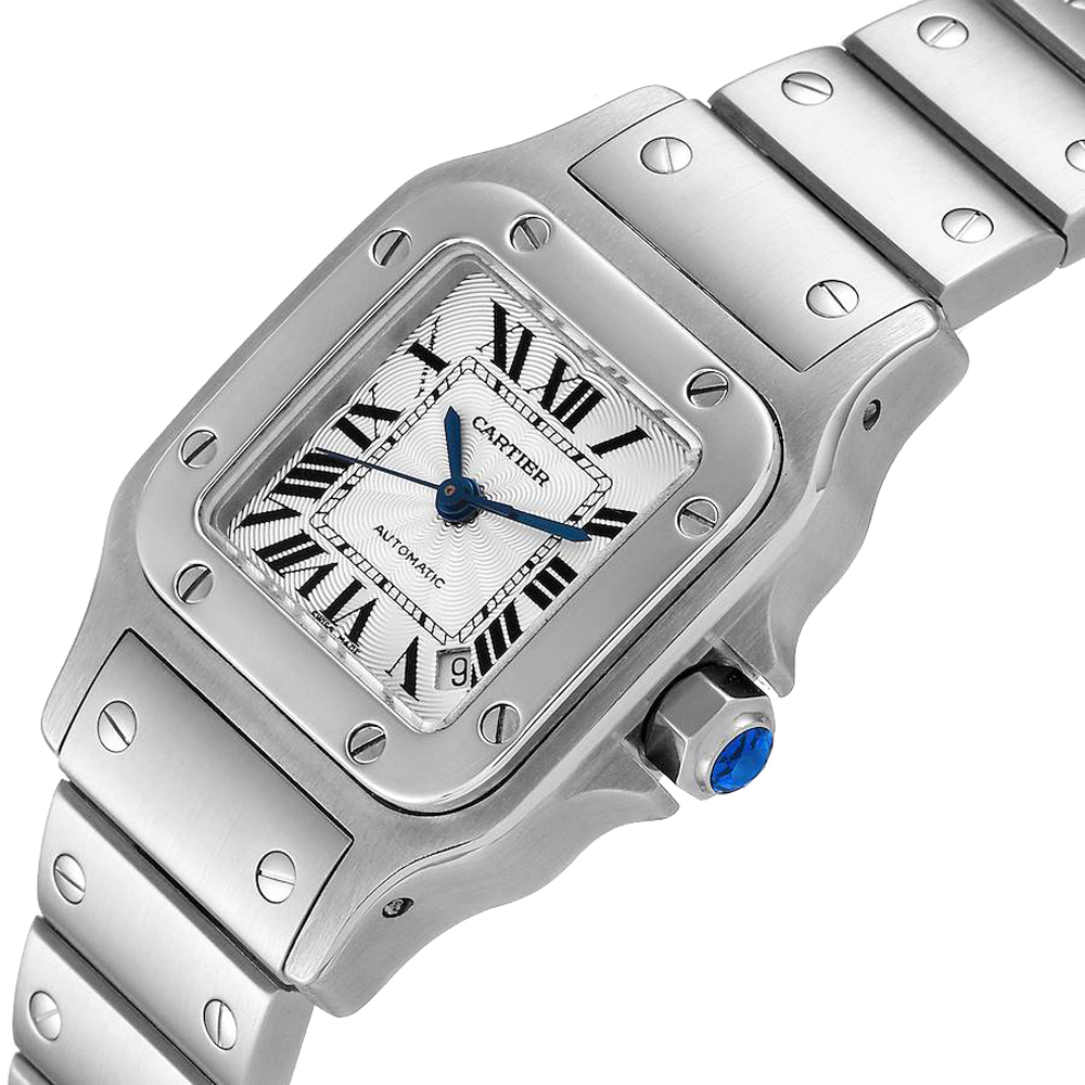 

Cartier Silver Stainless Steel Santos Galbee Automatic W20044D6 Men's Wristwatch 24 MM