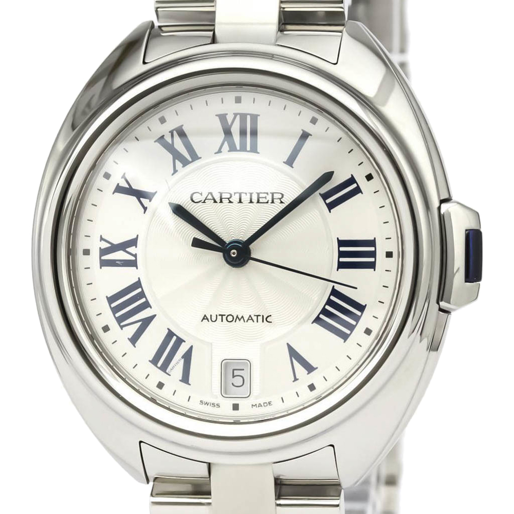 

Cartier Silver Stainless Steel Cle de Cartier WSCL0006 Automatic Women's Wristwatch 35 MM