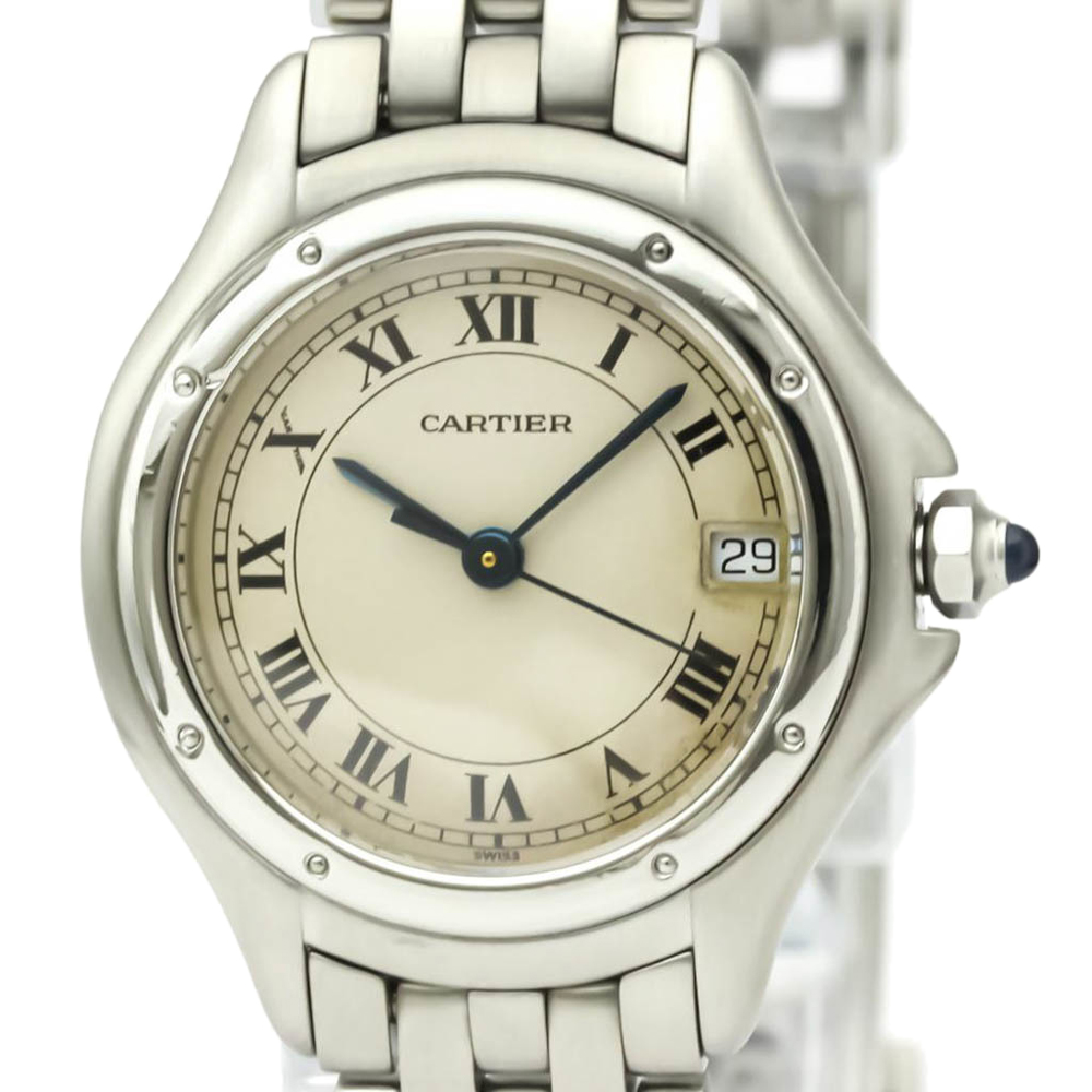 

Cartier Silver Stainless Steel Panthere Cougar 987906 Quartz Women's Wristwatch 26 MM