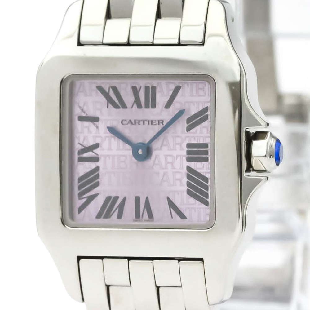 

Cartier Pink Stainless Steel Santos Demoiselle W2510002 Women's Wristwatch 20 MM