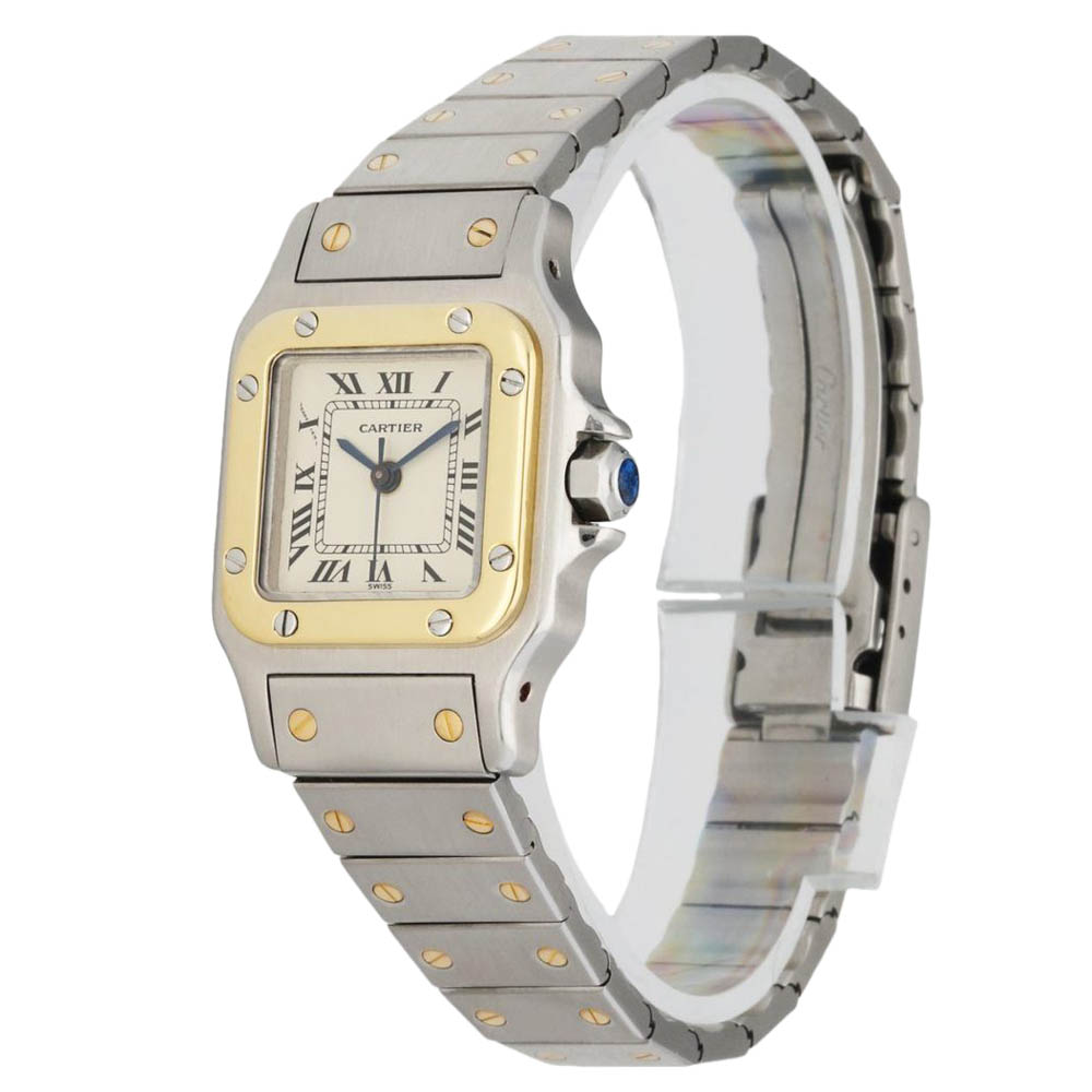 

Cartier White 18K Yellow Gold Santos Galbee Women's Wristwatch