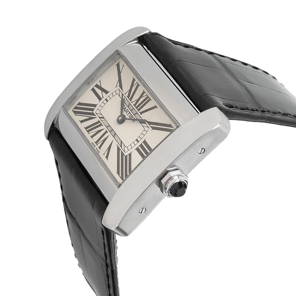 

Cartier Silver Stainless Steel Tank Divan W6300655 Women's Wristwatch