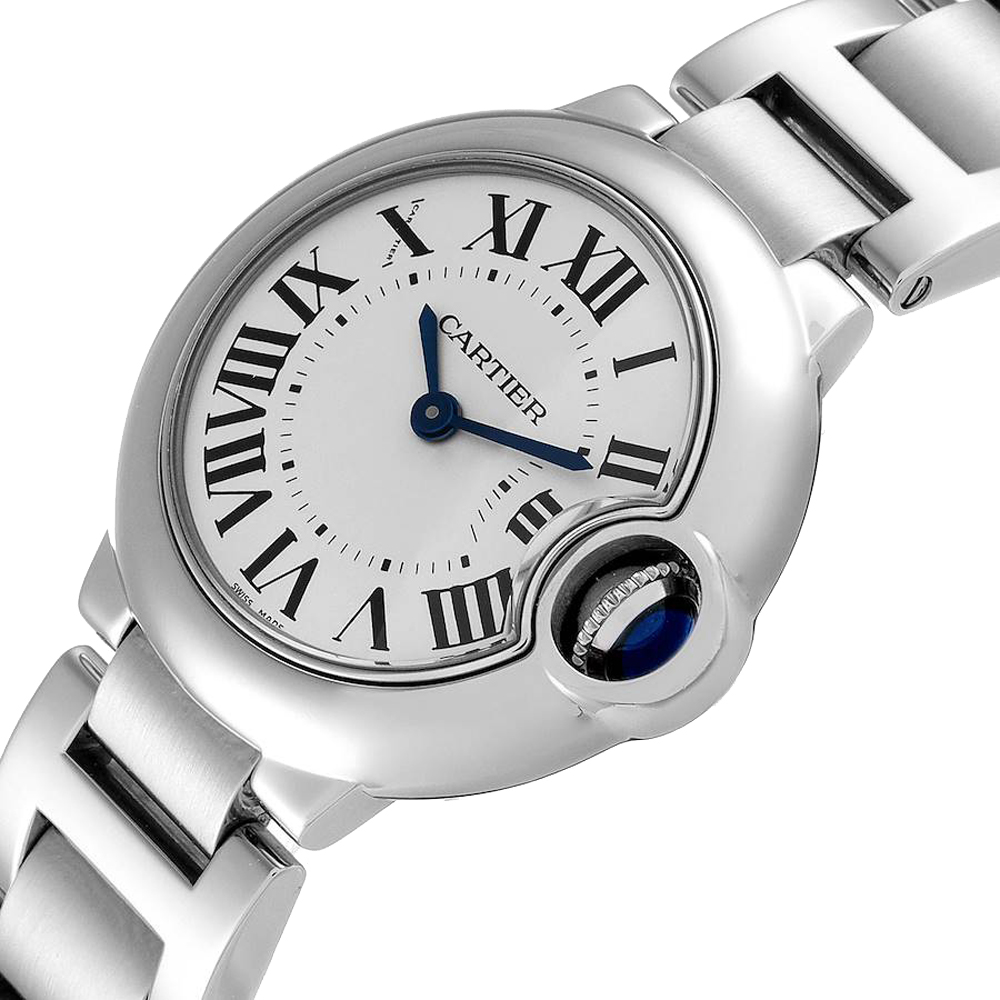 

Cartier Silver Stainless Steel Ballon Bleu W69010Z4 Quartz Women's Wristwatch 29 MM