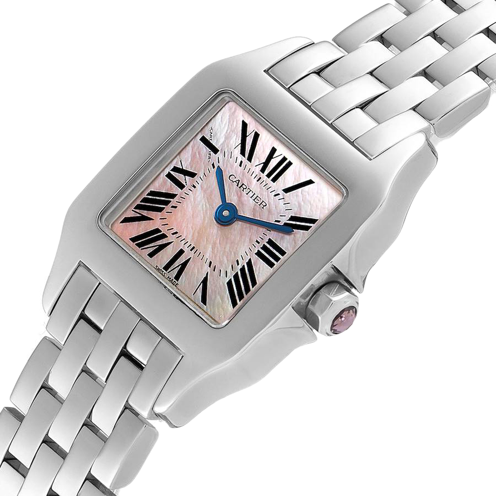 

Cartier Pink MOP Stainless Steel Santos Demoiselle W25075Z5 Women's Wristwatch 20 MM