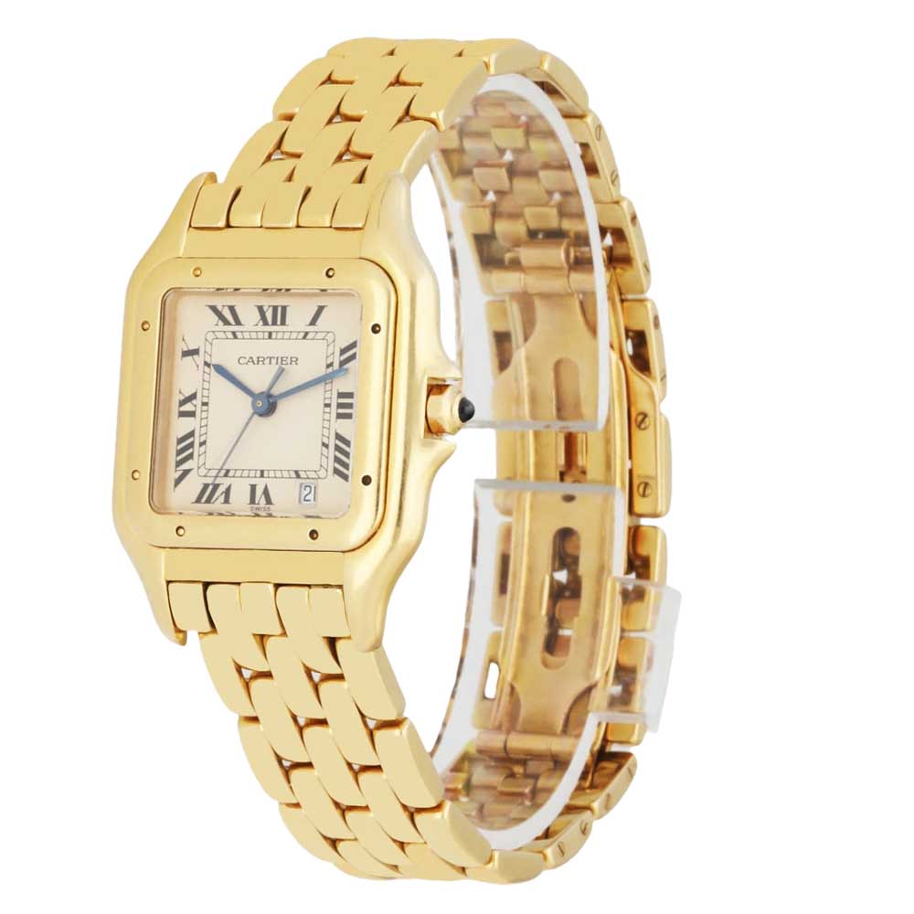 

Cartier Silver 18k Yellow Gold Panthere 8839 Women's Wristwatch 27 MM