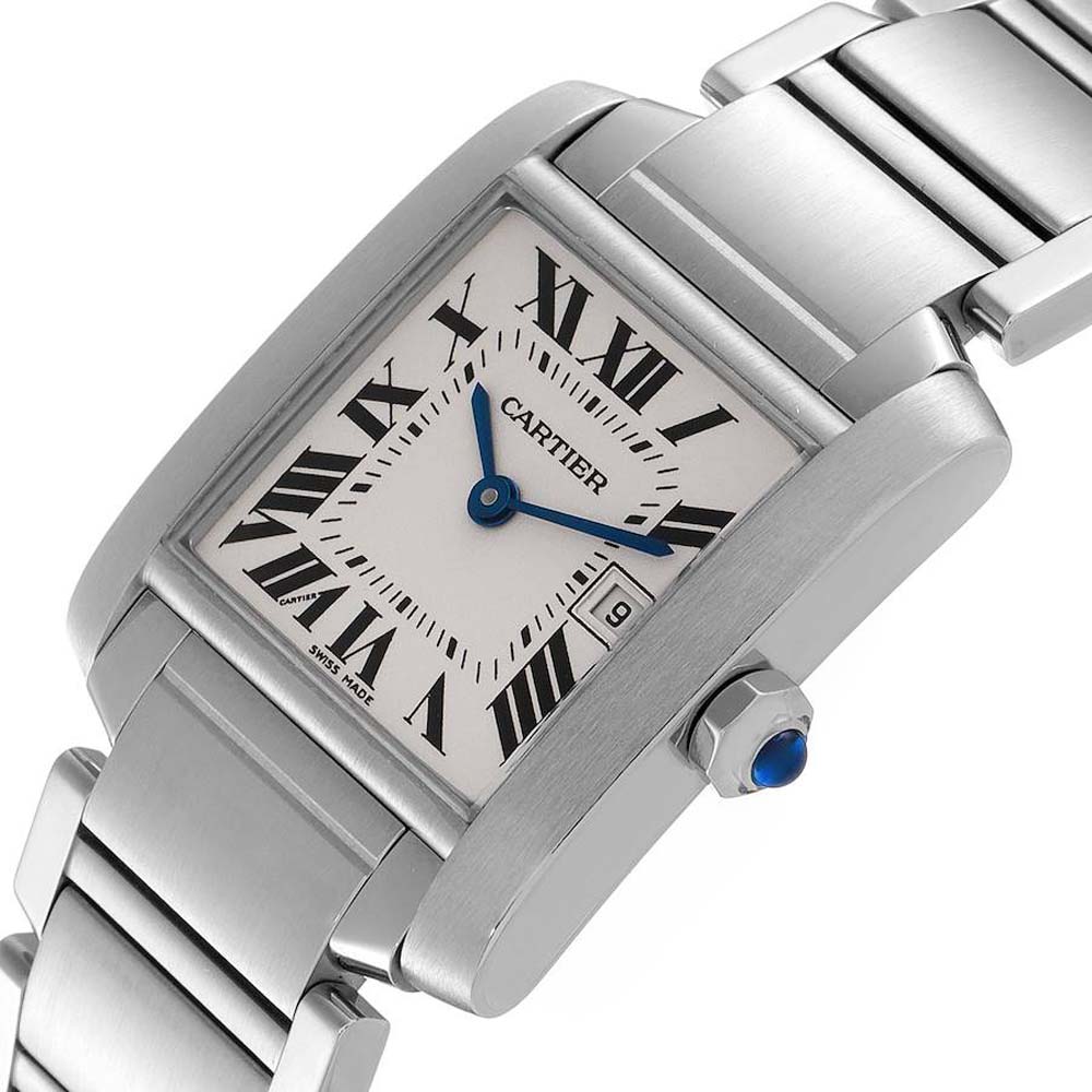 

Cartier Silver Stainless Steel Tank Francaise W51011Q3 Women's Wristwatch