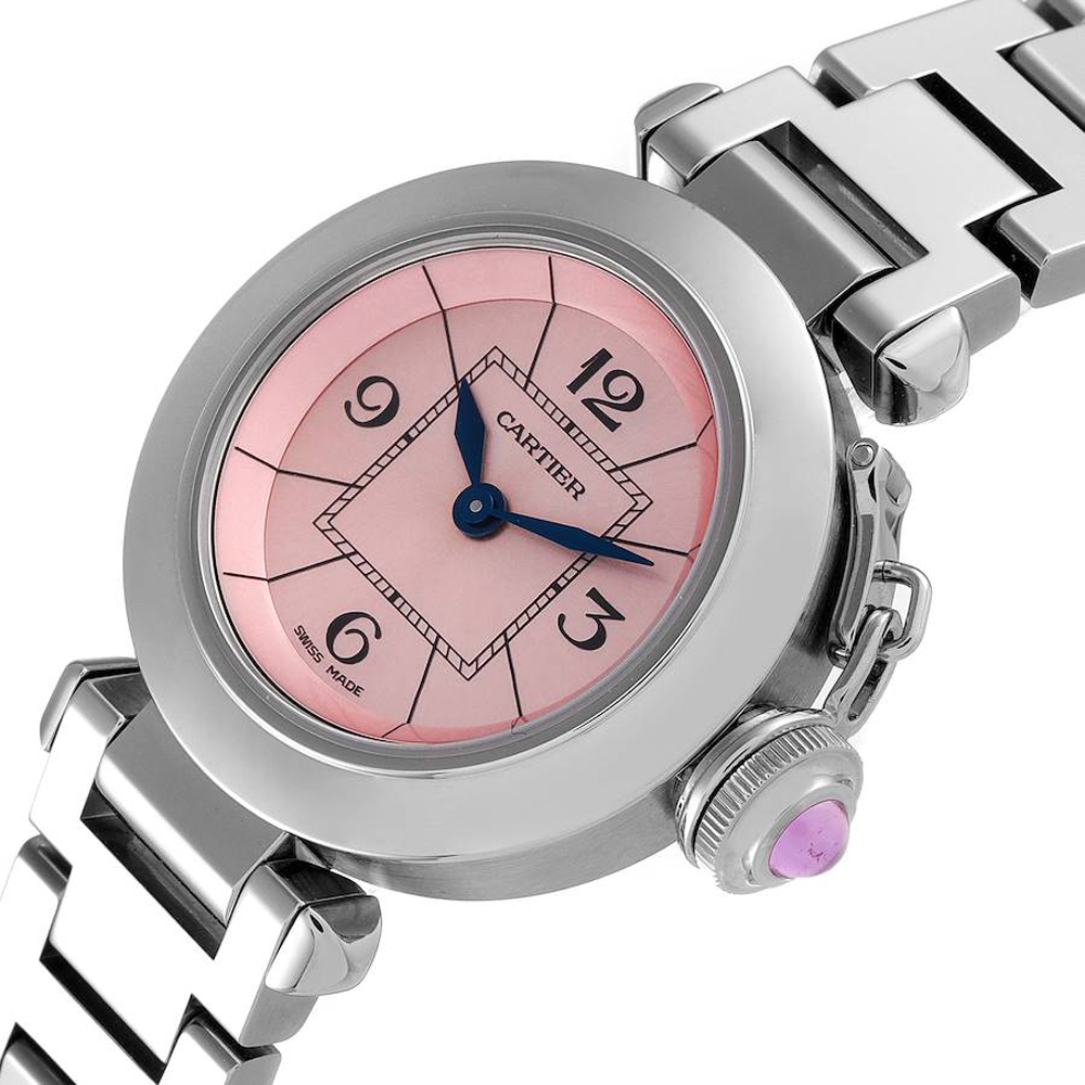 

Cartier Pink Stainless Steel Miss Pasha W3140008 Quartz Women's Wristwatch 27 MM