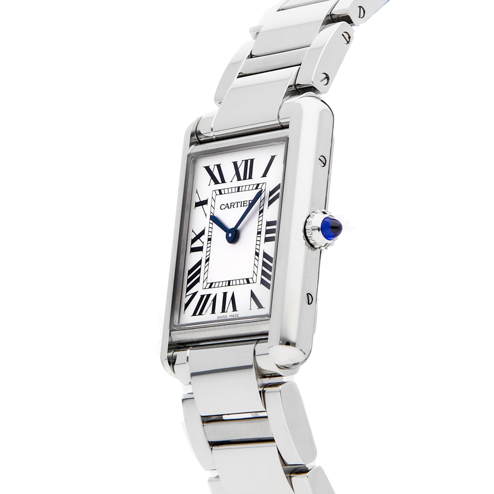 

Cartier Silver Stainless Steel Tank Must WSTA0052 Women's Wristwatch