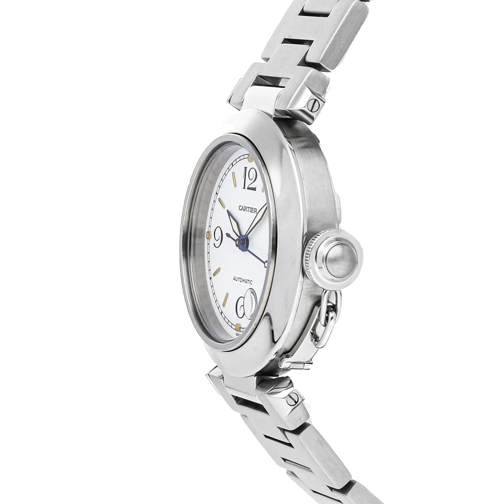 

Cartier White Stainless Steel Pasha C W31015M7 Women's Wristwatch 35 MM