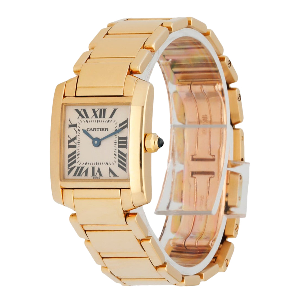 

Cartier Silver 18k Yellow Gold Tank Francaise 1820 Women's Wristwatch 20 MM