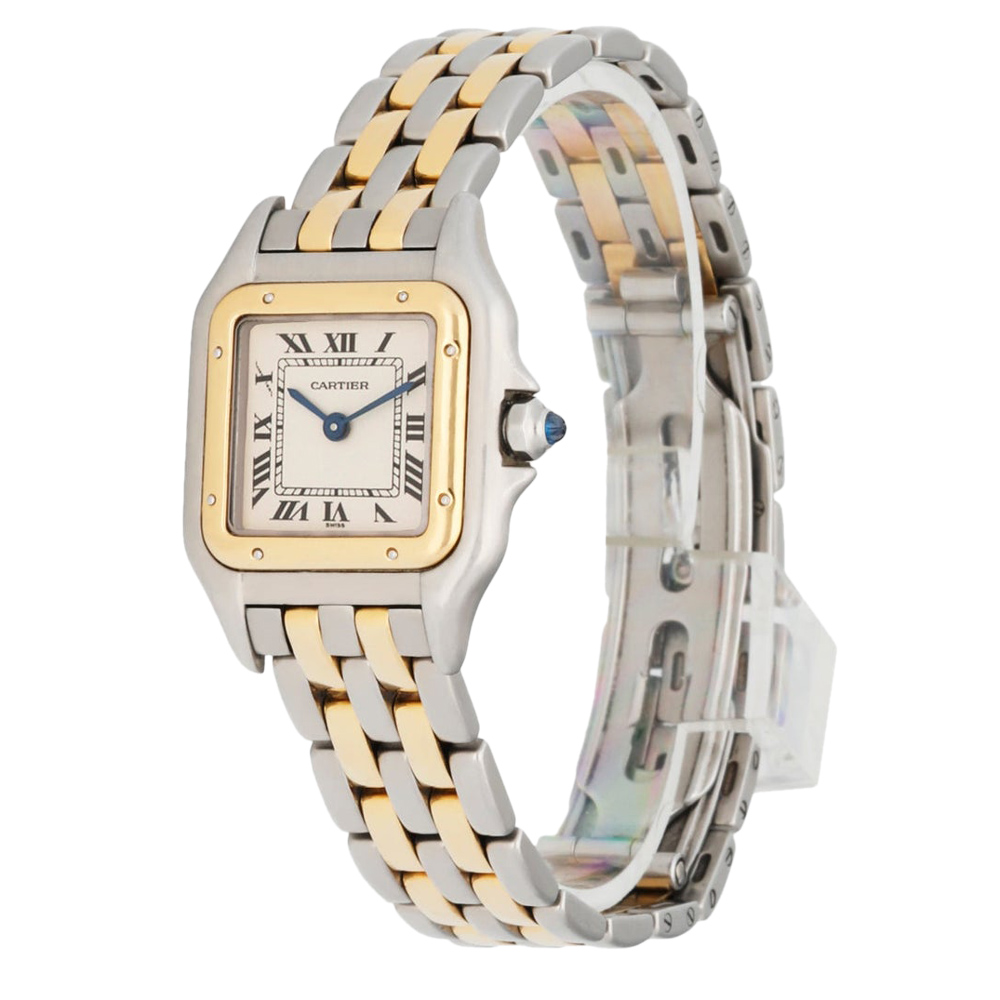 

Cartier Silver 18K Yellow Gold And Stainless Steel Panthere 1120 Women's Wristwatch 22 MM