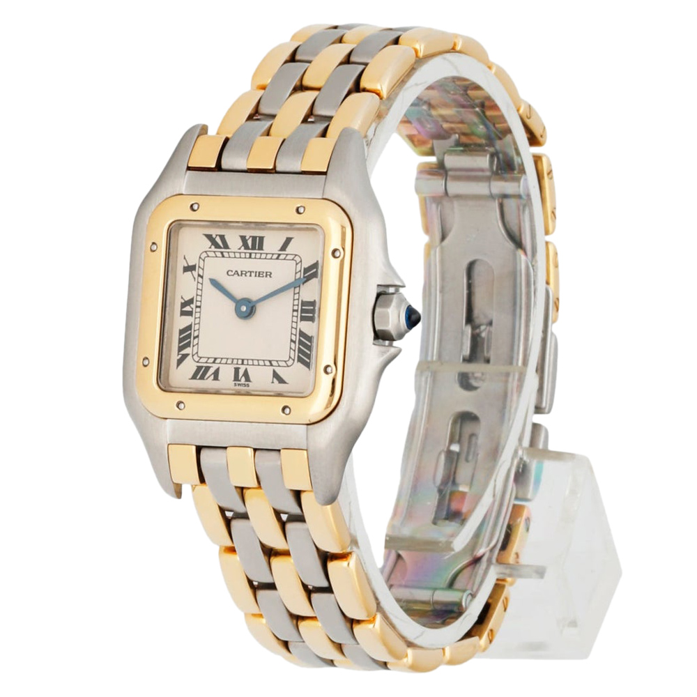 

Cartier Silver 18K Yellow Gold And Stainless Steel Panthere Women's Wristwatch 22 MM