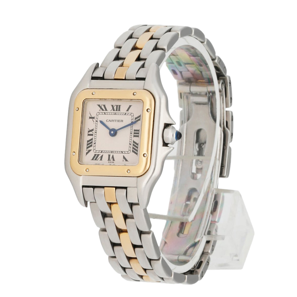 

Cartier Silver 18K Yellow Gold And Stainless Steel Panthere 1120 Quartz Women's Wristwatch 22 MM