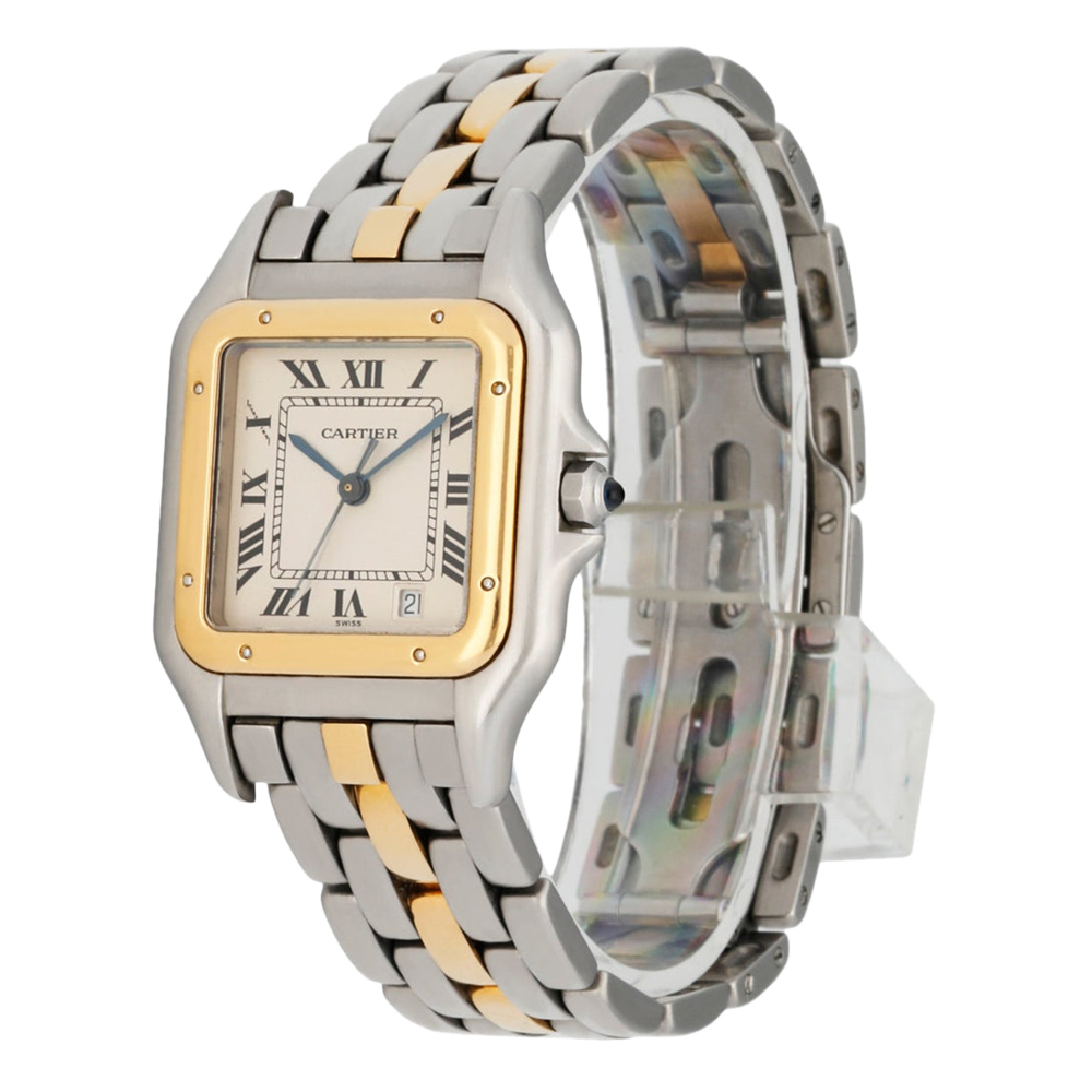 

Cartier Silver 18K Yellow Gold And Stainless Steel Panthere 1100 Women's Wristwatch 27 MM