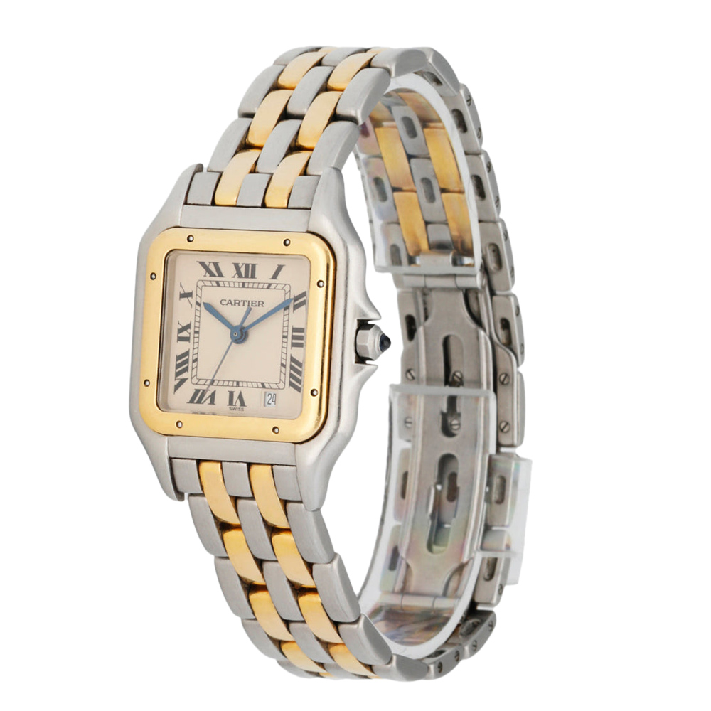 

Cartier Silver 18k Yellow Gold And Stainless Steel Panthere Women's Wristwatch 27 MM