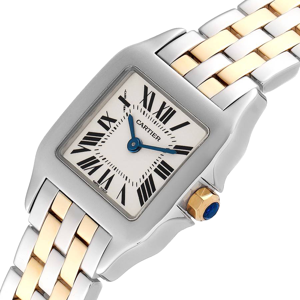 

Cartier Silver 18K Yellow Gold And Stainless Steel Santos Demoiselle W25066Z6 Women's Wristwatch 20 MM