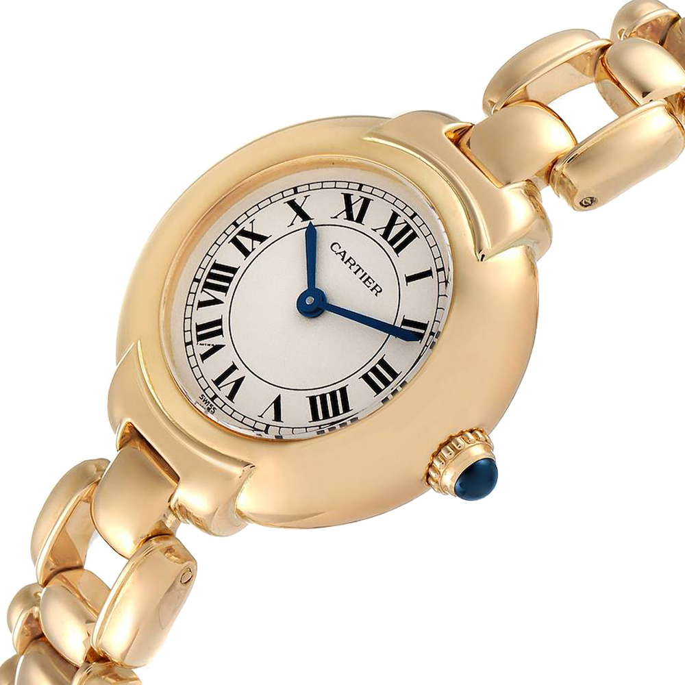 

Cartier Silver 18K Yellow Gold Colisee Quartz Women's Wristwatch 26 MM