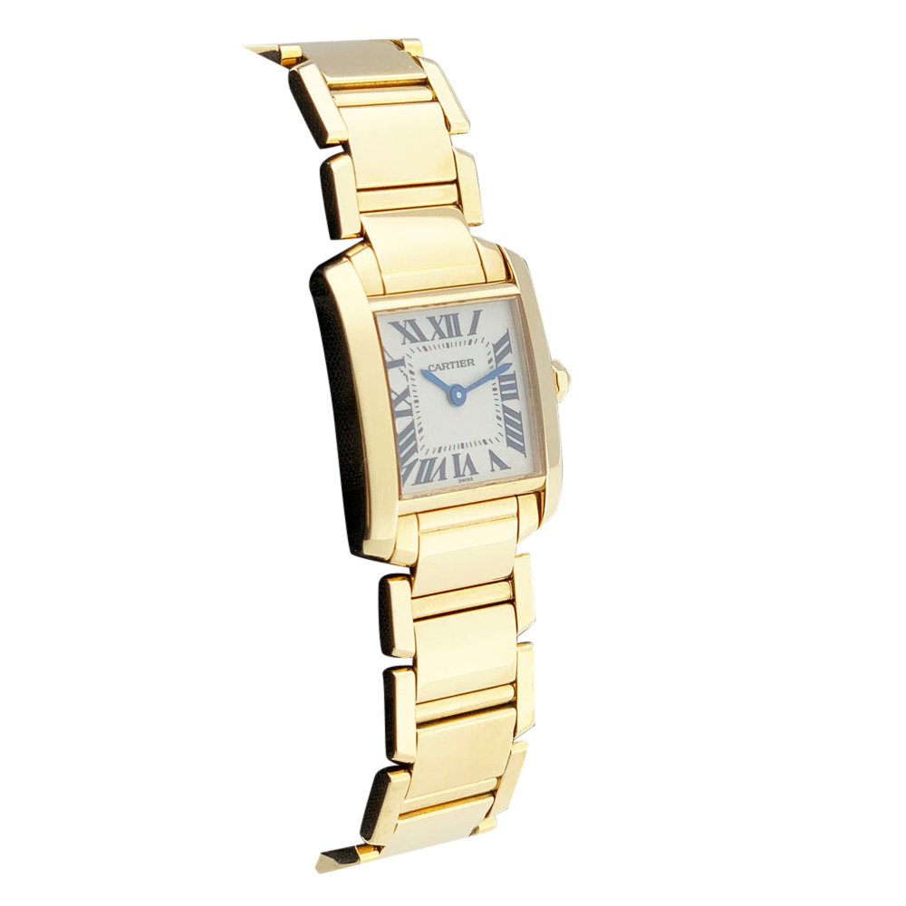 

Cartier Silver 18k Yellow Gold Tank Francaise 1820 Women's Wristwatch 20 MM
