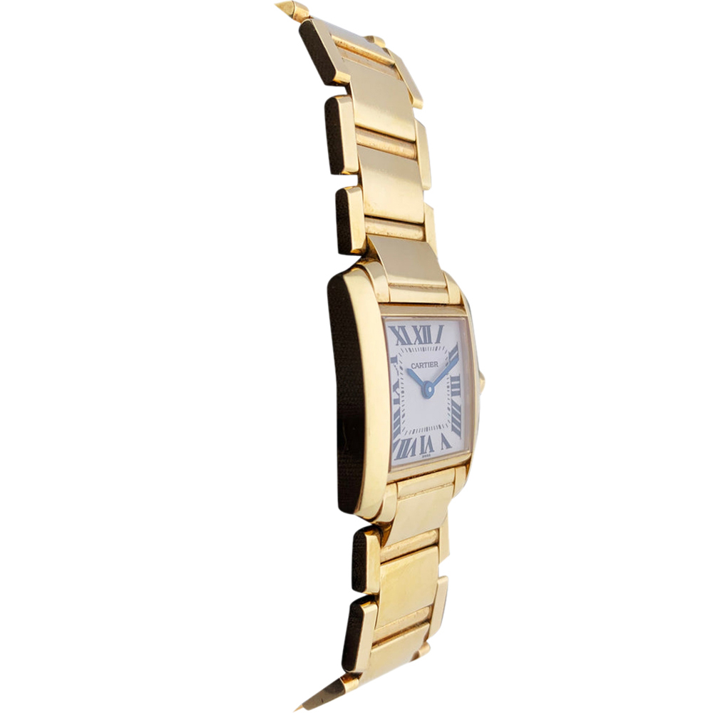 

Cartier Silver 18k Yellow Gold Tank Francaise 1820 Women's Wristwatch 20 MM