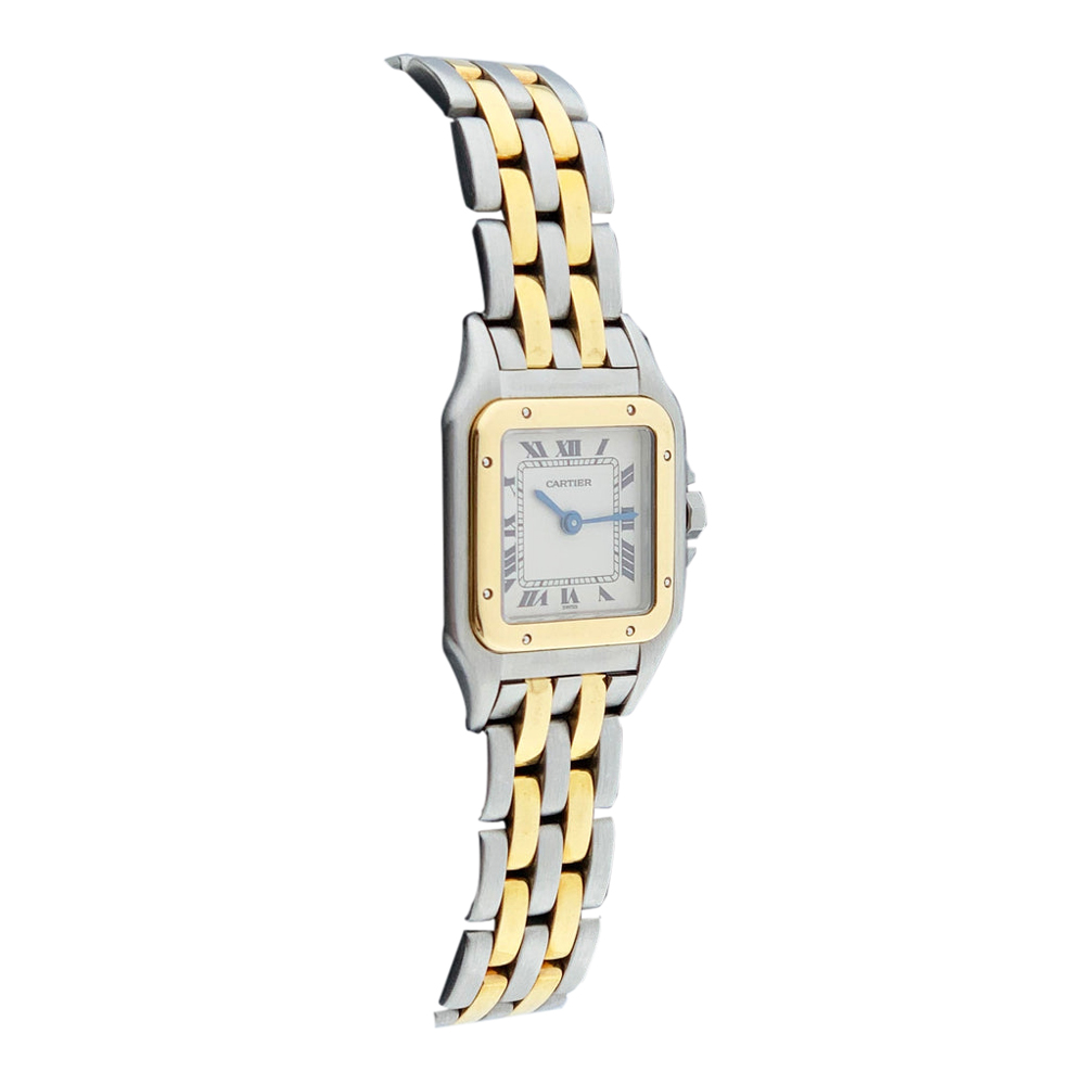 

Cartier Silver 18K Yellow Gold And Stainless Steel Panthere Women's Wristwatch 22 MM