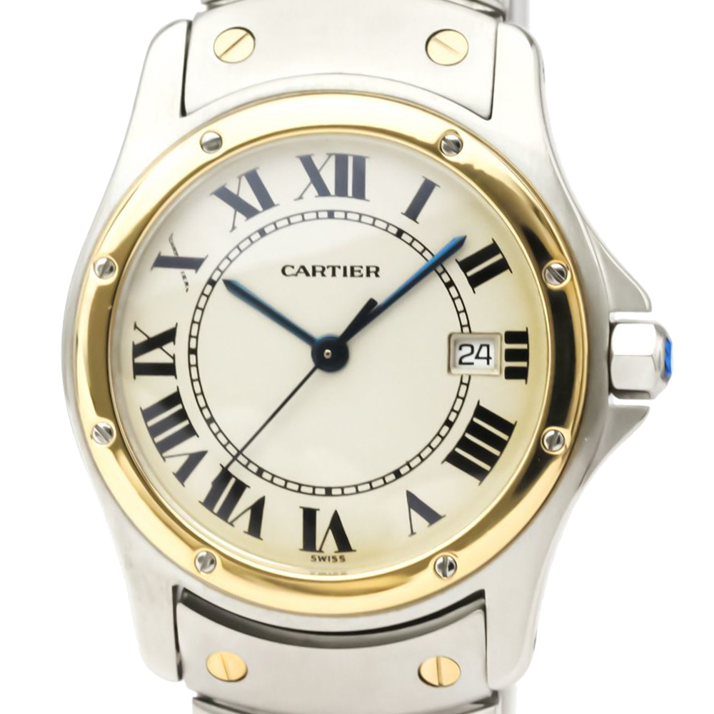 

Cartier Silver 18K Yellow Gold Stainless Steel Santos Cougar Women's Wristwatch