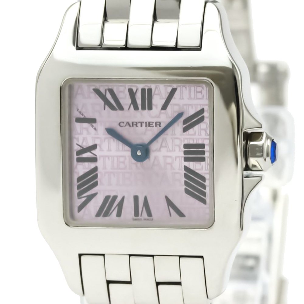 

Cartier Pink Stainless Steel Santos Demoiselle Women's Wristwatch