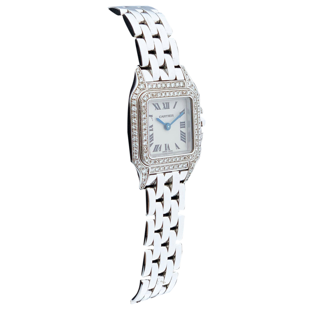 

Cartier White 18K White Gold Diamond Panthere 1660 Women's Wristwatch