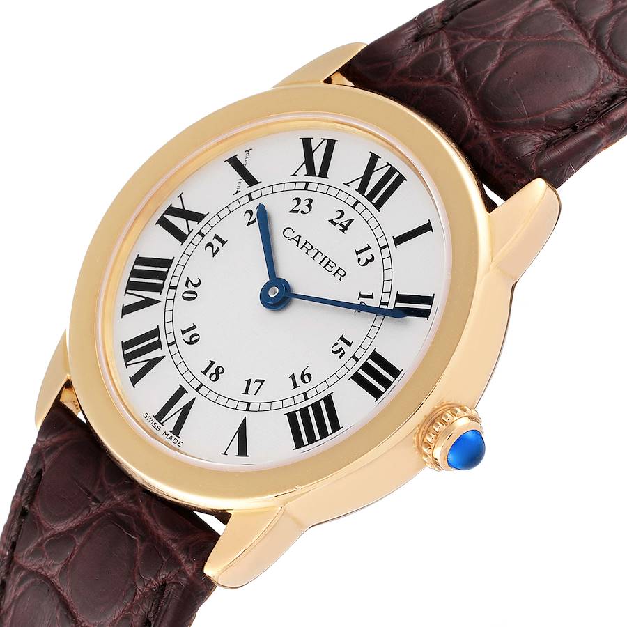 

Cartier Silver 18K Yellow Gold Ronde Solo W6700355 Women's Wristwatch 29 MM