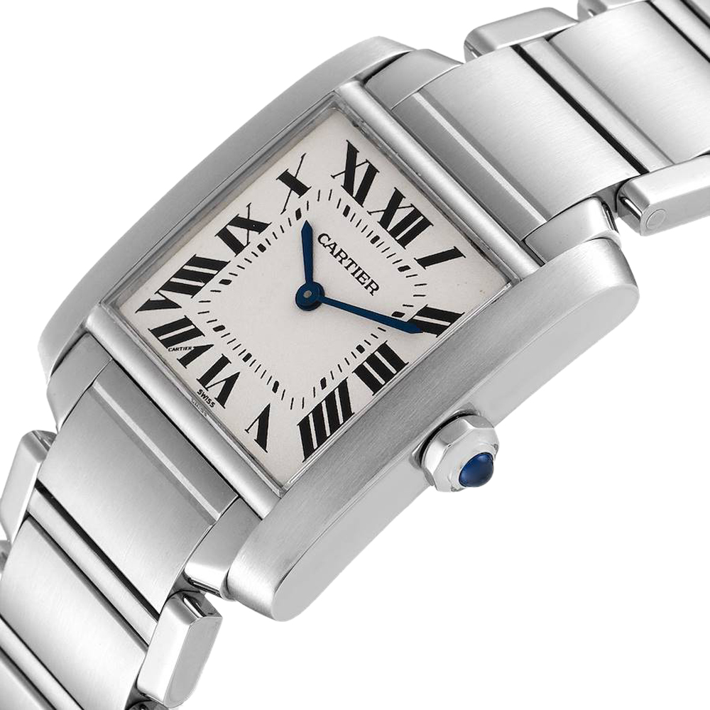 

Cartier Silver Stainless Steel Tank Francaise WSTA0005 Women's Wristwatch