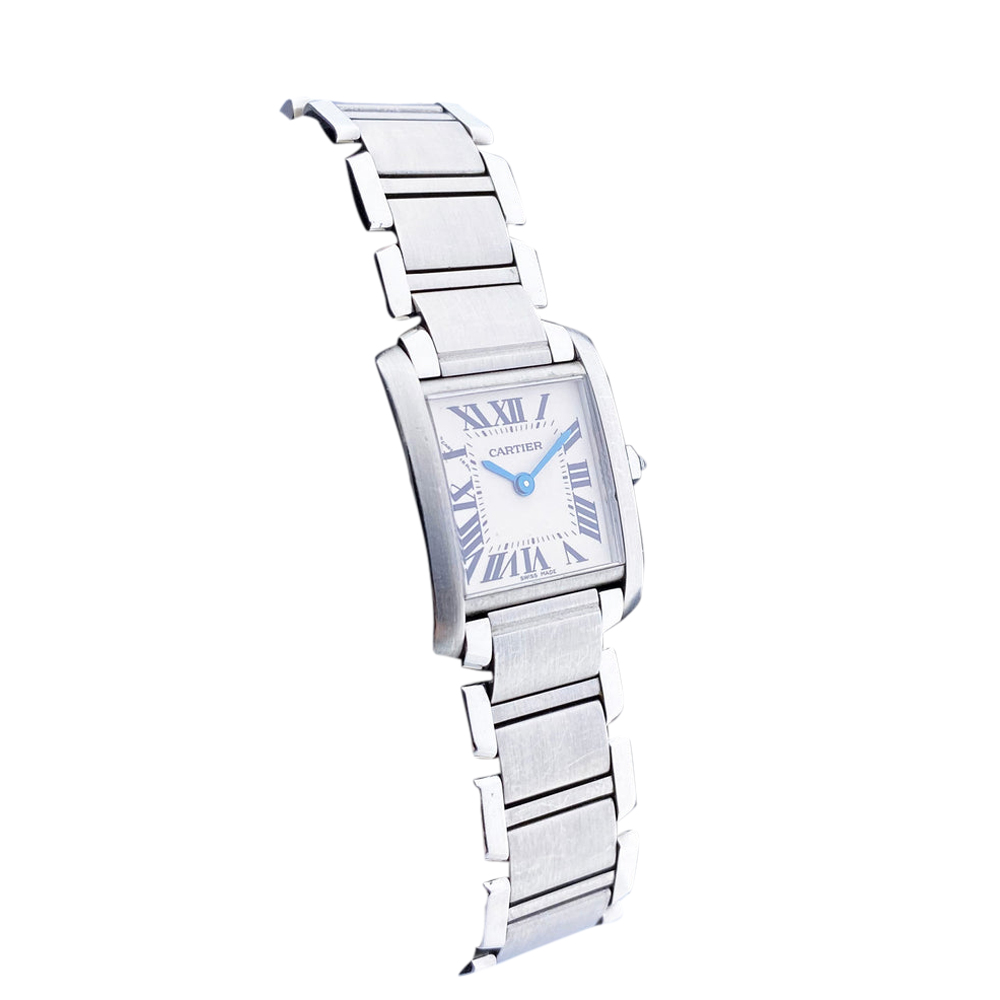 

Cartier White Stainless Steel Tank Francaise Women's Wristwatch 20 mm
