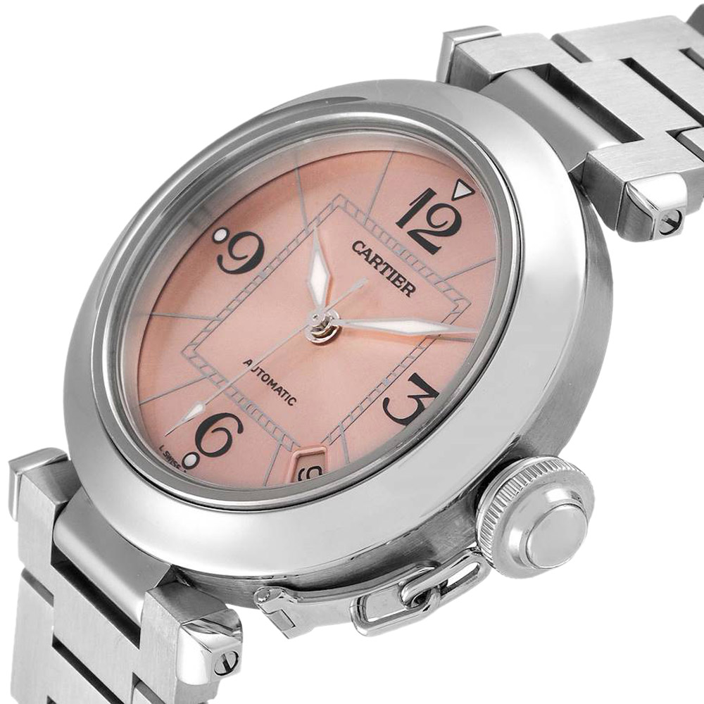 

Cartier Pink Stainless Steel Pasha C Automatic W31075M7 Women's Wristwatch 35 MM