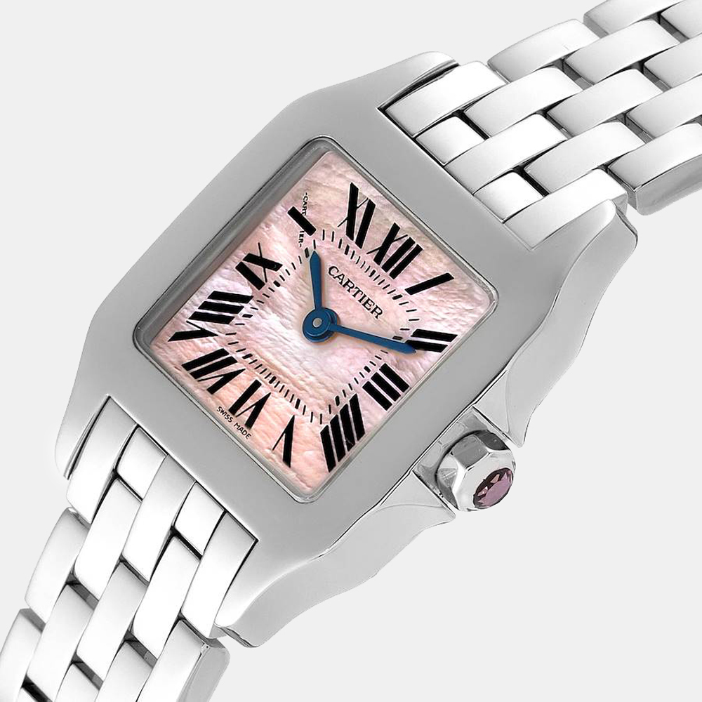 

Cartier Pink MOP Stainless Steel Santos Demoiselle W25075Z5 Women's Wristwatch 20 MM