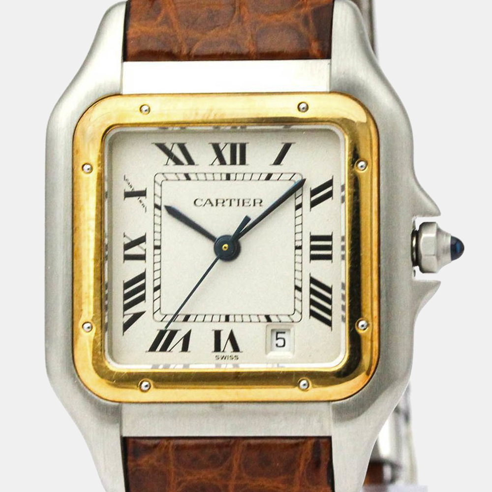 

Cartier Silver 18K Yellow Gold And Stainless Steel Panthere Quartz Women's Wristwatch 22 MM