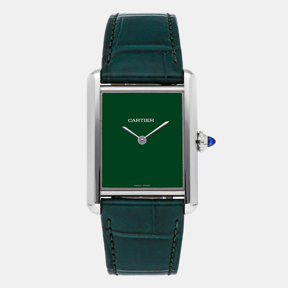 

Cartier Green Stainless Steel Tank Must WSTA0056 Women's Wristwatch