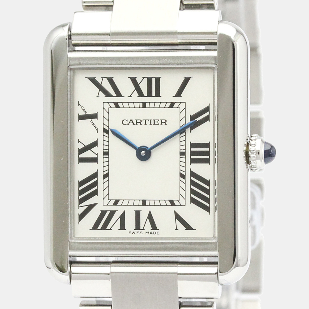 

Cartier Silver Stainless Steel Tank Solo SM Quartz W5200013 Women's Wristwatch 24 MM