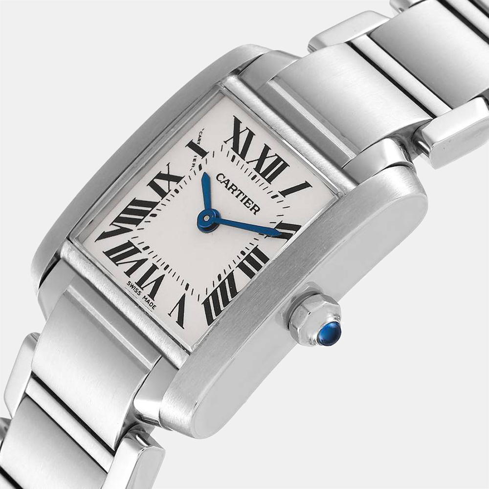

Cartier Silver Stainless Steel Tank Francaise W51008Q3 Women's Wristwatch