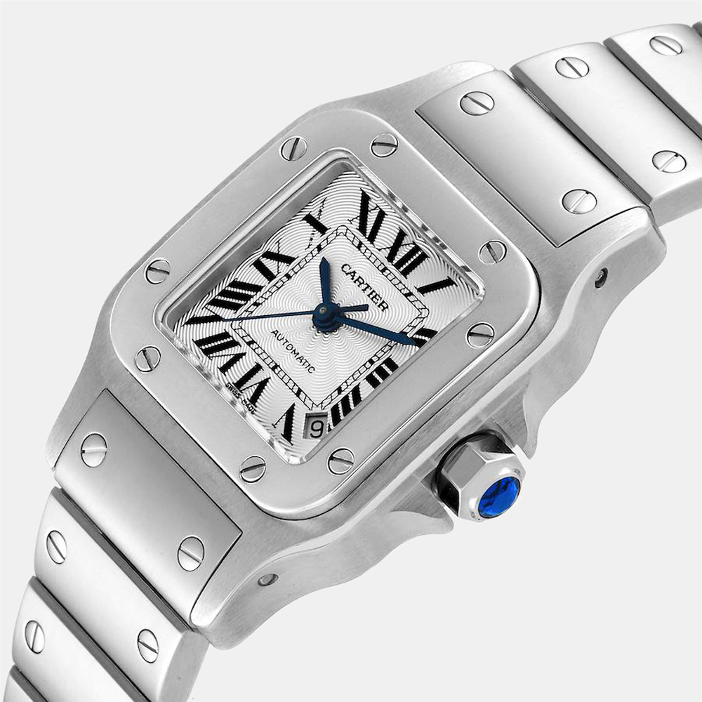 

Cartier Silver Stainless Steel Santos Galbee Automatic W20044D6 Men's Wristwatch 24 MM