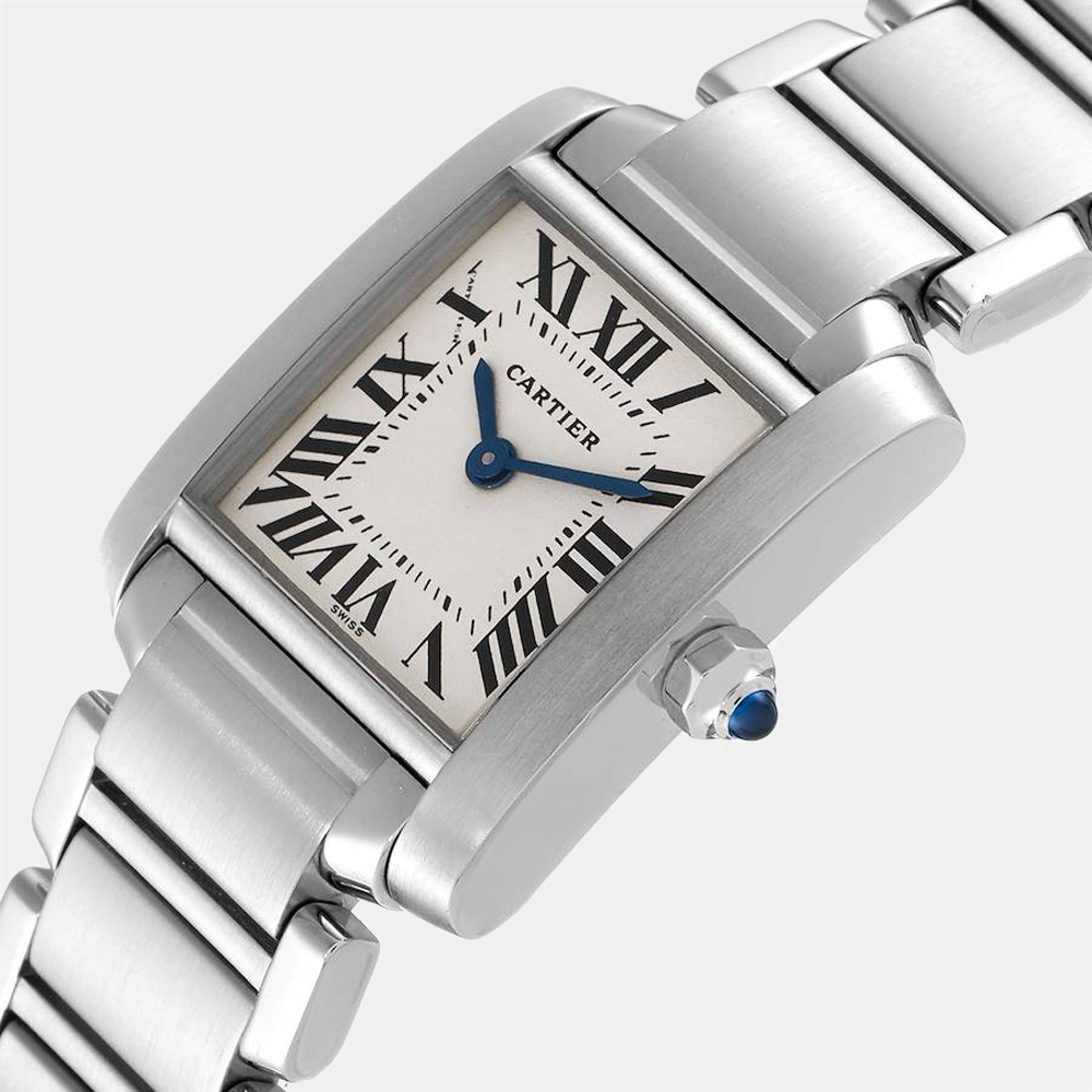 

Cartier Silver Stainless Steel Tank Francaise W51008Q3 Women's Wristwatch