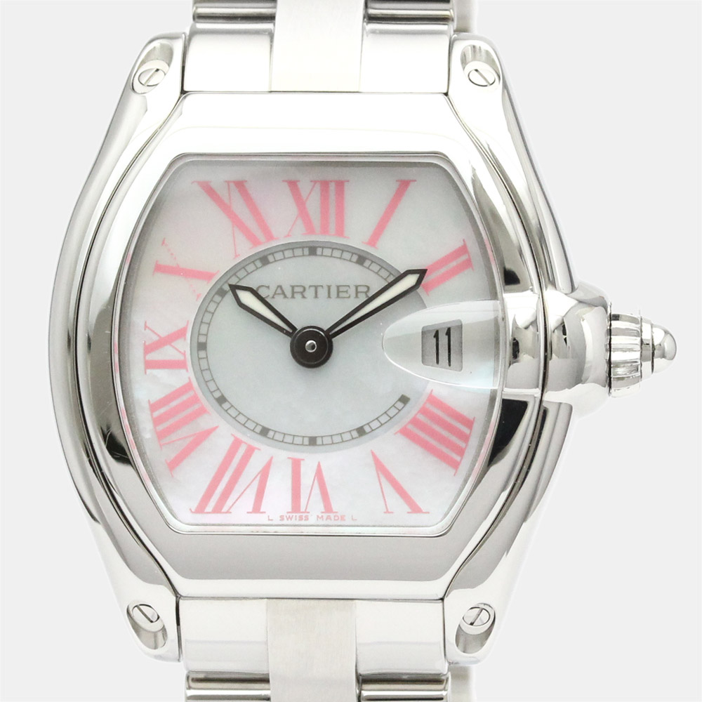 

Cartier MOP Stainless Steel Roadster Christmas LTD W6206006 Women's Wristwatch 33 MM, White