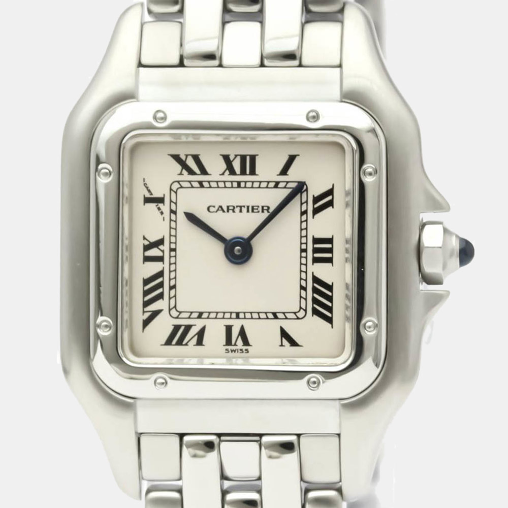 

Cartier Silver Stainless Steel Panthere Quartz W25033P5 Women's Wristwatch 22 MM