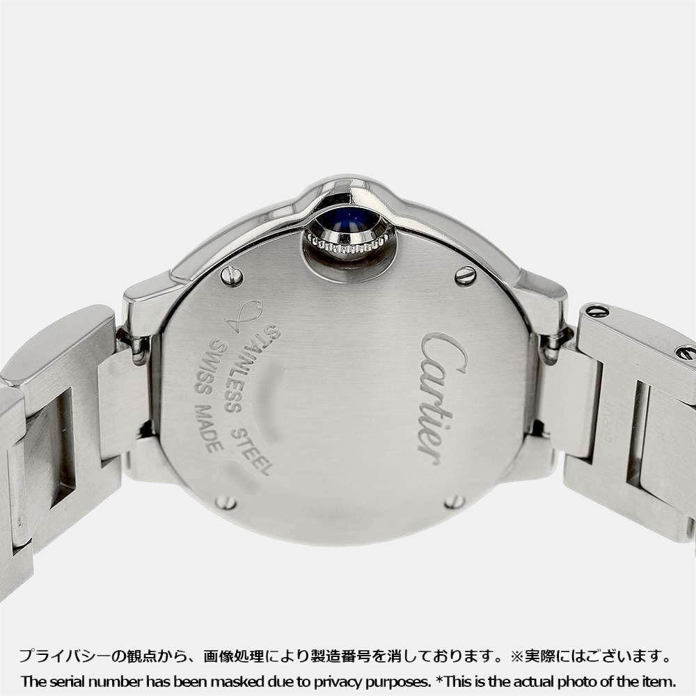 

Cartier Silver Diamonds Stainless Steel Ballon Bleu WE902073 Women's Wristwatch 29 MM