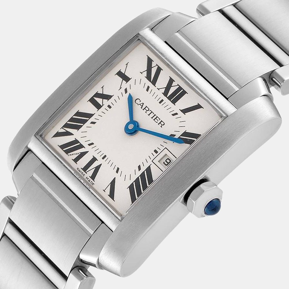 

Cartier Silver Stainless Steel Tank Francaise W51011Q3 Women's Wristwatch 25 mm