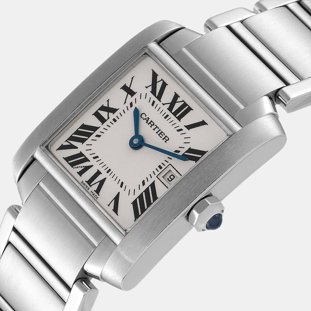 

Cartier Silver Stainless Steel Tank Francaise W51011Q3 Women's Wristwatch 25 x 30 mm