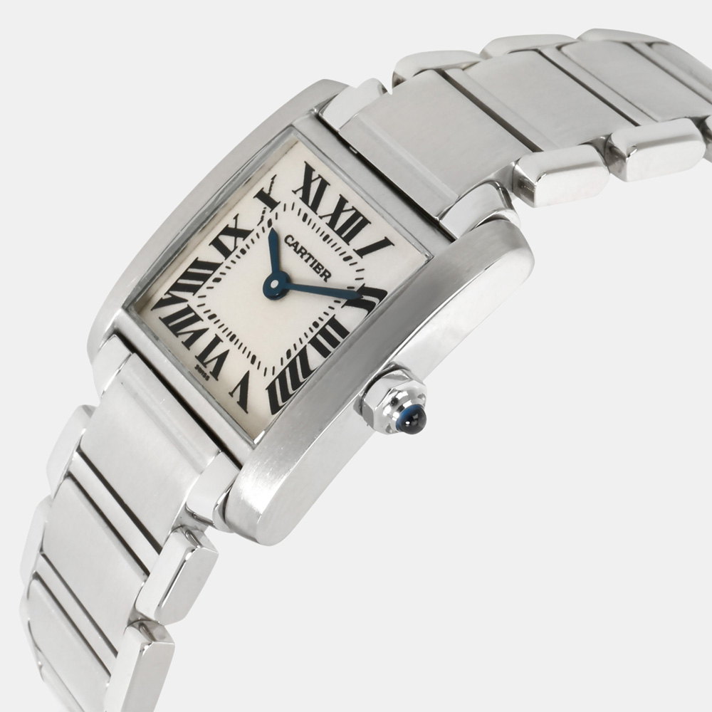 

Cartier Silver Stainless Steel Tank Francaise W51008Q3 Women's Wristwatch