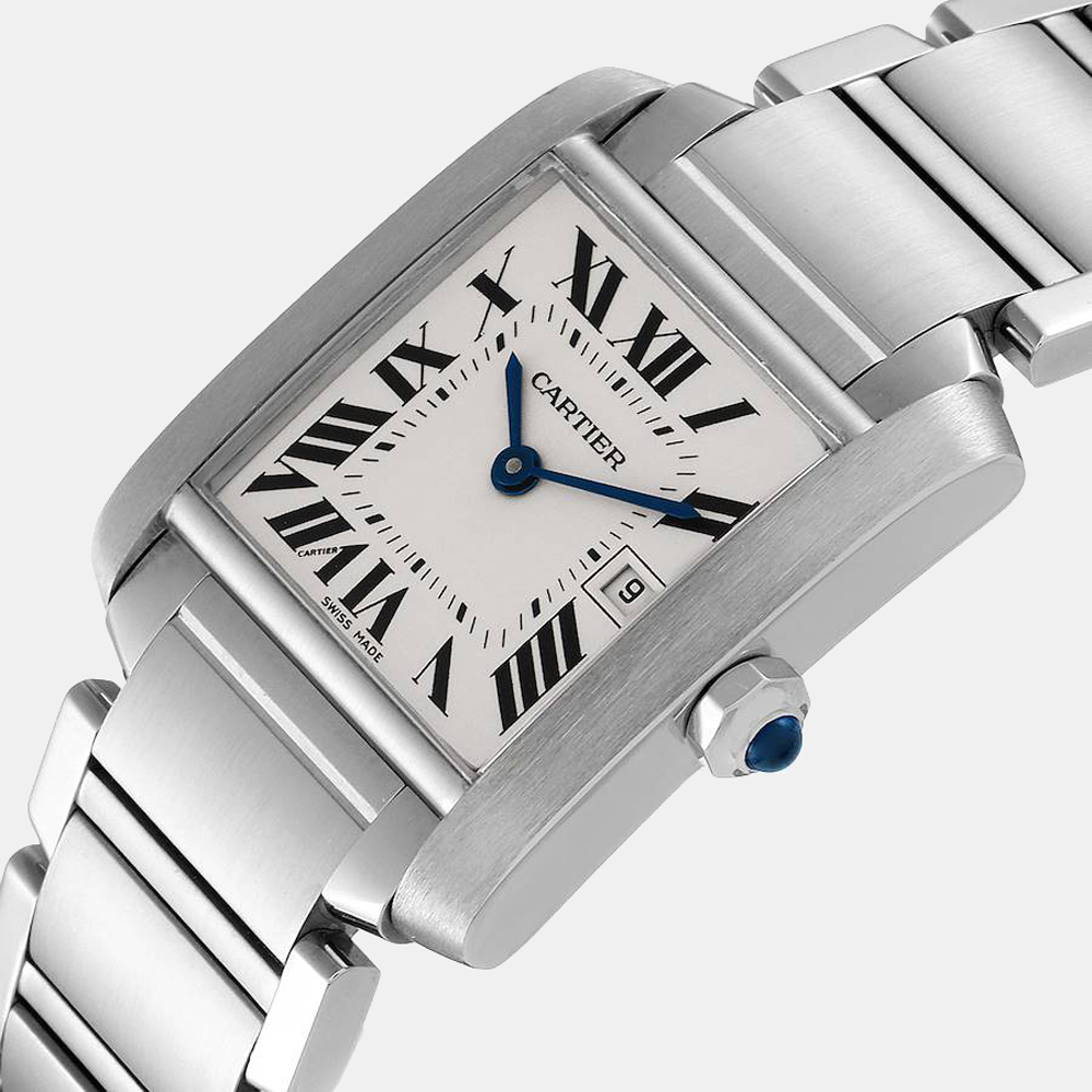 

Cartier Silver Stainless Steel Tank Francaise W51011Q3 Women's Wristwatch 25 mm