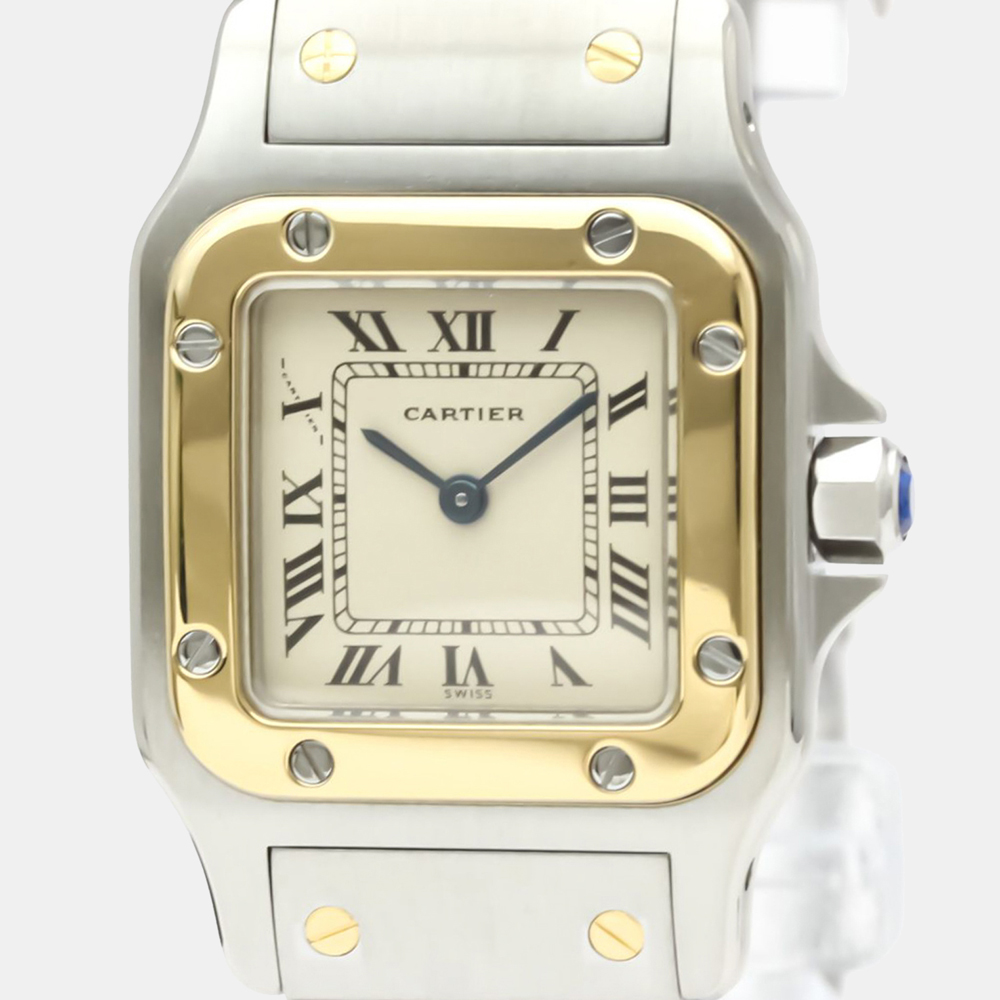 

Cartier Silver 18K Yellow Gold And Stainless Steel Santos Galbee Quartz Women's Wristwatch 24 mm