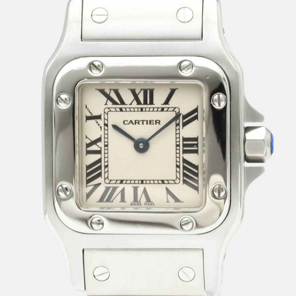 

Cartier Silver Stainless Steel Santos Galbee W20056D6 Quartz Women's Wristwatch 24 mm