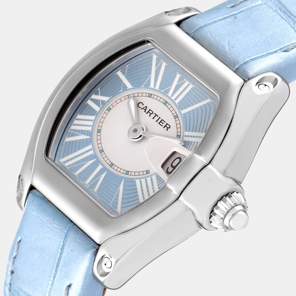 

Cartier Blue Stainless Steel Roadster W62053V3 Women's Wristwatch 30 mm